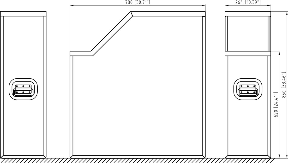 Drawing for M-1 Series FS Waste Bin Top & Door Load(for T610A04）